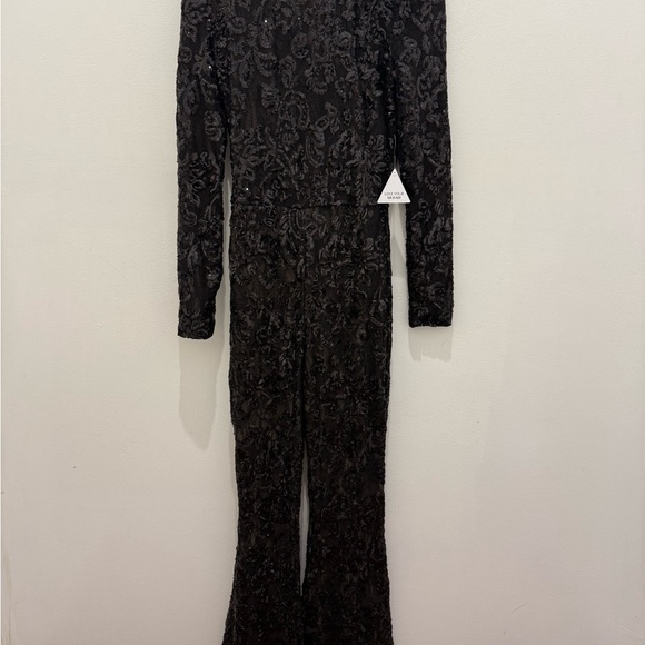 NADINE MERABI Black Sequin Jumpsuit - Picture 4 of 8